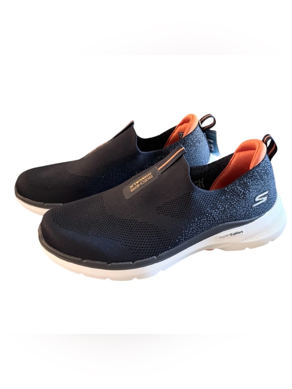 NWT Skechers GOwalk 6 men’s 9 Slip-On navy blue & orange walking shoes